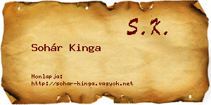 Sohár Kinga névjegykártya